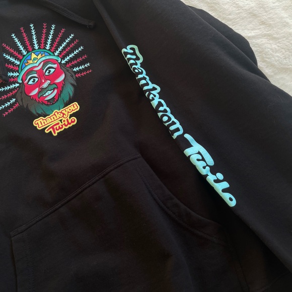 Twilo Skate Corner & Thank You Skate Co. Colorful Logo Black Classic Hoodie - Picture 4 of 13